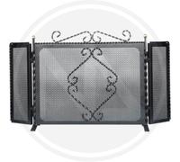 PARASCINTILLE IN FERRO BATTUTO TRECCIA CM.95X50H CAMINO CAMINETTO