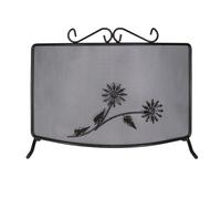Parascintille Mille per Camino in Ferro Battuto Curvo Parafuoco 60x45 cm Nero
