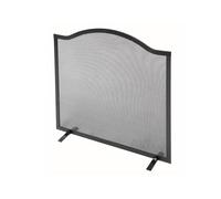 Parascintille per Camino 60x58 cm Bordo Superiore a Onda in Ferro Verniciato Grigio Martellato