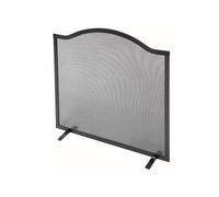 Parascintille per Camino 60x58 cm Bordo Superiore a Onda in Ferro Verniciato Grigio Martellato