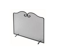 Parascintille per Camino 70x56 cm Bordo Superiore a Spirale doppia in Ferro Verniciato Grigio Martellato