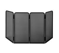 Parascintille per Camino a 4 Ante Quadro 25(x4)x50 cm in Ferro Verniciato Grigio Martellato