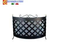 Parascintille Per Camino Caminetto in Acciaio Schermo per Camino 70x55h cm Nero