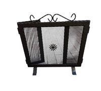 PARASCINTILLE PER CAMINO CON TRESPOLO 4 PZ IN FERRO BATTUTO ARTIGIANALE