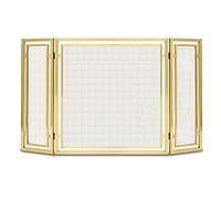 Parascintille per Camino di Grandi Dimensioni a 3 Pannelli, Caminetto in Metallo in Ferro battuto Ornato Cancello in Piedi Decor Rete Solida Recinzione parascintille, 138 × 76 Cm (Colore : Oro)