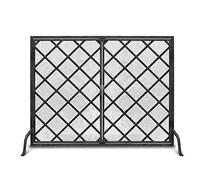 Parascintille per Camino, Parascintille per Camino in Rete di Acciaio di Grandi Dimensioni con Porte, Pannelli per Camini in Metallo in Ferro Battuto Solido, Griglia Parascintille per Soggiorno