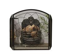 Parascintille Per Camino Schermo del camino 3 pannello con ferro battuto nero 26 "(l) x30 (h) soggiorno camino decorativo metallico protezione scintilla Griglie Decorative Antiscintille