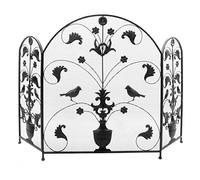 Parascintille Per Camino Schermo del camino decorativo decorativo Schermo del camino interno con motivo in metallo Mesh Black Liberal Guardrail Griglie Decorative Antiscintille