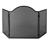 Parascintille per Stufa a 3 Ante 39+80+39x90 cm in Ferro Verniciato Grigio Martellato