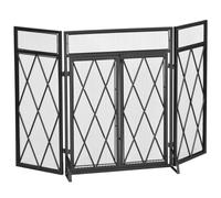 Parascintille Pieghevole con Antine 120x11,5x79 cm in Metallo Nero