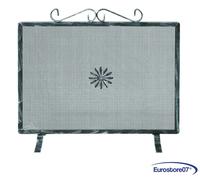 parascintille rettangolare per camino con decoro ferro battuto - - cm.60x50h.