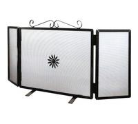 Parascintille/Schermo per camino/caminetto in ferro battuto con ante