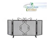 Parascintille/Schermo per camino/caminetto in ferro battuto con ante - Lux