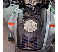 Resin Bike Adesivi Moto Compatibile con Moto Guzzi V100 Mandello 2023 Neutro Metal. Protezioni Paraserbatoio e Zona Chiave da Urti e Graffi. Adesivi Resinati con Effetto 3D