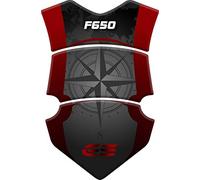 PARASERBATOIO ADESIVO RESINATO EFFETTO 3D compatibile con BMW F 650 GS (Rosso)