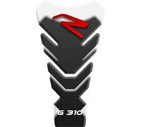 PARASERBATOIO ADESIVO RESINATO EFFETTO 3D compatibile con BMW G 310 R (Bianco/Rosso)