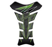 PARASERBATOIO ADESIVO RESINATO EFFETTO 3D compatibile con Kawasaki Z800 (Verde-Nero)