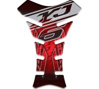 PARASERBATOIO ADESIVO RESINATO EFFETTO 3D compatibile con YAMAHA XJ6 (Rosso)