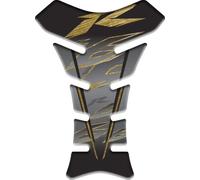 PARASERBATOIO ADESIVO RESINATO EFFETTO 3D compatibile con Yamaha Yzf R6 YzfR6 (Oro)