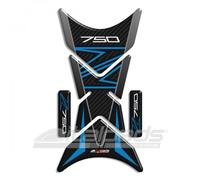 Paraserbatoio compatibile per kawasaki Z750 blu/azzurro, mod. "Shark"+ 2