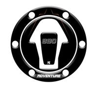 Paraserbatoio.it Adesivo effetto 3D Protezione Paraserbatoio resinato compatibile con PS KTM 890 Adventure - Protezione tappo - Nero v2