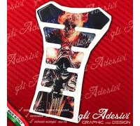 Paraserbatoio Resinato Sticker 3D GHOST RIDER Flame Moto