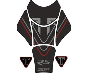 PARASERBATOIO tankpad RESINA 3D compatible TRIUMPH STREET TRIPLE RS 2017-2019 (Black) +2 Scudetti