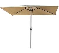 Parasol 200x300 cm/6.5ftx10ft Giardino rettangolo con manovella e Funzione di inclinazione, ombrellone, UV50+, Protezione Solare, Patio/Spiaggia/Balcone/Piscina Ombrello tonalità