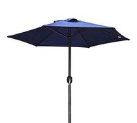 Parasol Beach Umbrella Sun Parasol Ombrello Giardino Round Garden Parasol, Sun Shade, UV50+, Ombrello del Patio Esterno con manovella per Cafe Beach Pool, 6 Costole robuste