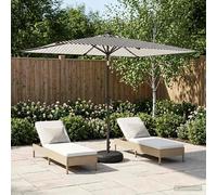 Parasol da giardino con luci LED e base 200 x 300 cm Poliestere
