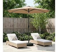 Parasol da giardino con luci LED e base 270 x 270 cm Poliestere