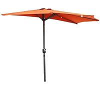Parasol,Sun Parasol Parasols 2.7m Garden Balcony Half Umbrella Semicircular with Crank, Sun Shade Semi Round Circular for Outdoor Patio Small Terrace