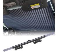 Parasole argentato per auto a fisarmonica - Pieghevole ed estensibile - Parabrezza anteriore e posteriore - Tagliabile - Protezione UV - Fornito con 6 ventose - 130 X 65 cm