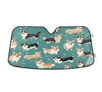 Parasole Auto Cute Corgi Dogs Copertura Parabrezza Pieghevole Coprisole Auto Adatta Copri Parabrezza per SUV Camion Interno S