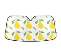 Parasole Auto Featuring Yellow Pears With Green Leaves On A White M
