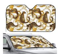 Parasole Auto Gold Chains Leopard Coprisole Pieghevole Copertura Parabrezza Anti-Calore Copri Parabrezza per Fuoristrada Veicoli Generale SUV M