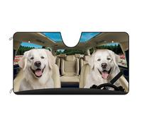 Parasole Auto Kuvasz Dog In The Colorful Flowers Copri Parabrezza M