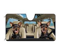 Parasole Auto Miniature Pinscher Dog On The Beach Copri Parabrezza S