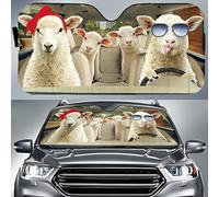 Parasole Auto Parabrezza Anti-UV Copri Vetro Car Impermeabile Parasole per Auto Universale per Estate Camion SUV Famiglia di Pecore alla Guida con Fascia per Occhiali M