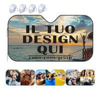 Parasole Auto Parabrezza Interno Personalizzate,Progetta La Tua Foto o Il Tuo Testo Logo,Parasole Auto Personalizzata Pieghevole Universale,Regalo Personalizzato per Auto Nuova,Famiglia,Coppia
