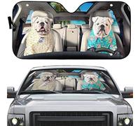 Parasole Auto Parabrezza Portabile Copri Parabrezza per Car Impermeabile Parasole per Auto Universale per Estate SUV Camion Bulldog Drive A The Beach Palm Trees Driving M