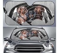 Parasole Auto Parabrezza Portabile Copri Parabrezza per Car Pieghevole Parasole per Auto Universale per Estate Camion SUV Divertente Cane Bassotto Che Guida sotto La Pioggia L