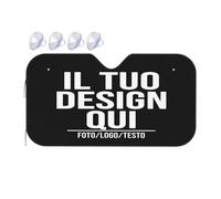 Parasole auto Personalizzato il tuo con Foto text Copri Sole Auto parasole parabrezza Personalizzata la tua LOGO blocca i raggi UV e mantiene il veicolo fresco black 130cm x 70cm