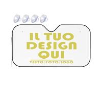 Parasole auto personalizzato per Auto con Foto Testo LOGO in parasole macchina personalizzata Blocca Raggi UV per Auto Parasole Pieghevole e Portabile Blanc S