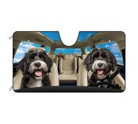 Parasole Auto Portuguese Water Dog With Blue Copri Parabrezza S