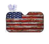 Parasole Auto Retro Wooden American USA Flag Coprisole Auto Anti UV Copri Parabrezza Pieghevole Copertura Parabrezza per SUV Camion Viaggio S
