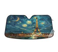 Parasole Auto Very Realistic Eiffel Tower And Paris By Night with The Full in The Style of Starr Copertura Parabrezza Pieghevole Copri Parabrezza Portabile Coprisole Auto per Interno SUV Camion S