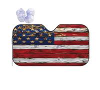 Parasole Auto Vintage Wooden American Flag Coprisole Auto Portabile Copertura Parabrezza Anti UV Copri Parabrezza per Viaggio Travel Camion M