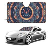 Parasole circolare per parabrezza con frammenti floreali, accessori estivi per veicoli, parasole pieghevole per auto, mantiene l'interno fresco, parasole per auto, SUV, camion, 129,5 x 71,1 cm