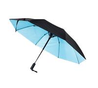 Parasole, compatto pieghevole, ombrello da viaggio, apertura automatica e chiusa, ventilatore incorporato, copertura solare ricaricabile, antivento, resistente alla pioggia, protezione UV, 99,9%, blu